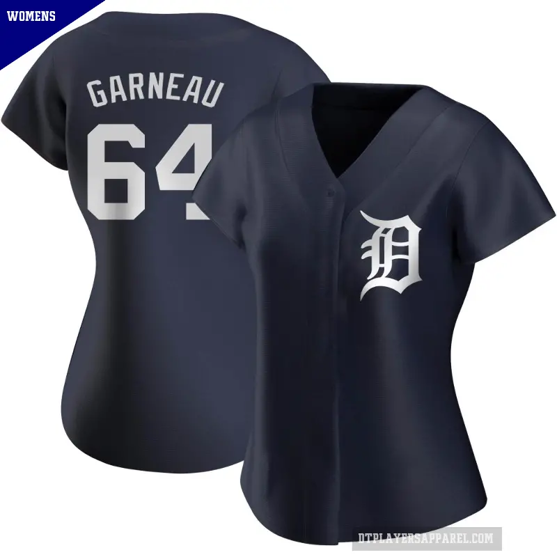 Women's No.64 Dustin Garneau Detroit Tigers Navy Replica Alternate Jersey