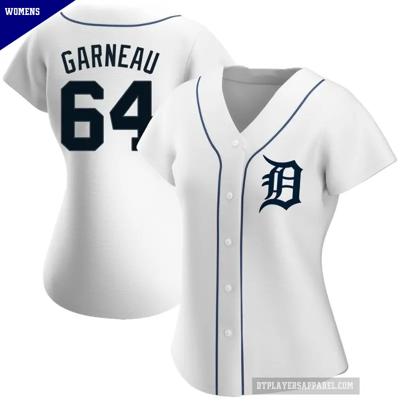 Women's No.64 Dustin Garneau Detroit Tigers White Authentic Home Jersey