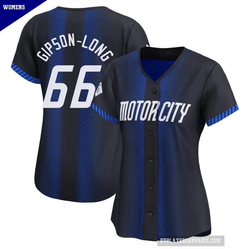 Women's No.66 Sawyer Gipson-Long Detroit Tigers Blue Limited 2024 City Connect Jersey