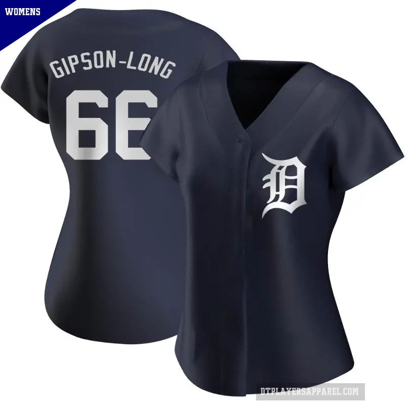 Women's No.66 Sawyer Gipson-Long Detroit Tigers Navy Authentic Alternate Jersey
