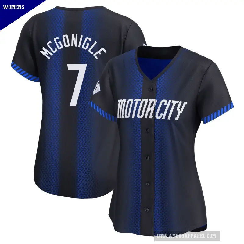 Women's No.7 Kevin McGonigle Detroit Tigers Blue Limited 2024 City Connect Jersey