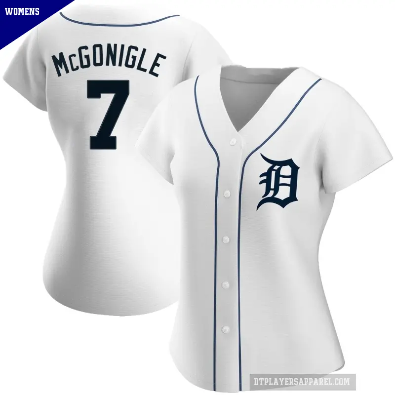 Women's No.7 Kevin McGonigle Detroit Tigers White Authentic Home Jersey