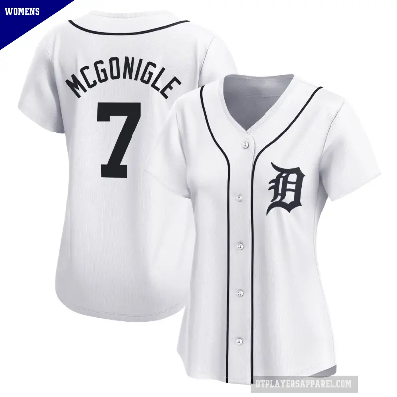 Women's No.7 Kevin McGonigle Detroit Tigers White Limited Home Jersey