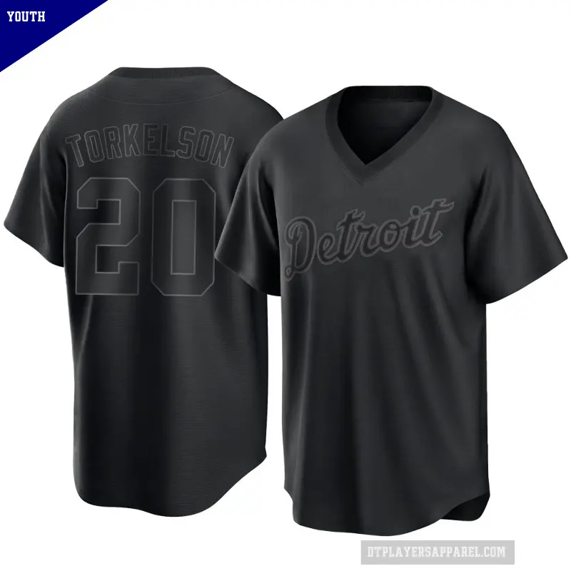 Youth No.20 Spencer Torkelson Detroit Tigers Black Replica Pitch Fashion Jersey