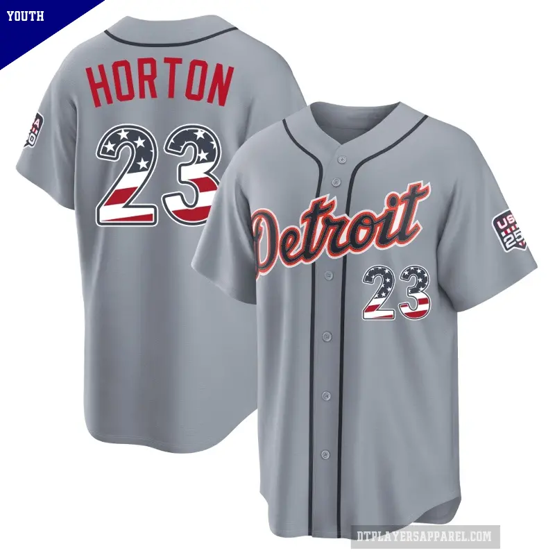 Youth No.23 Willie Horton Detroit Tigers Gray Limited USA 250 Fourth Of July Road Stadium Jersey