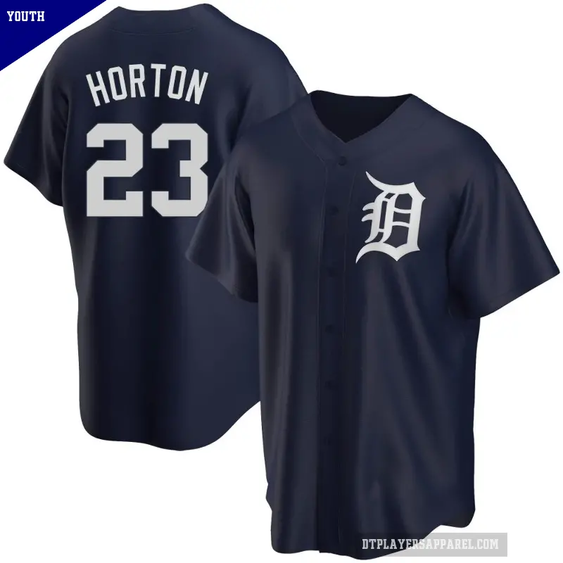 Youth No.23 Willie Horton Detroit Tigers Navy Replica Alternate Jersey