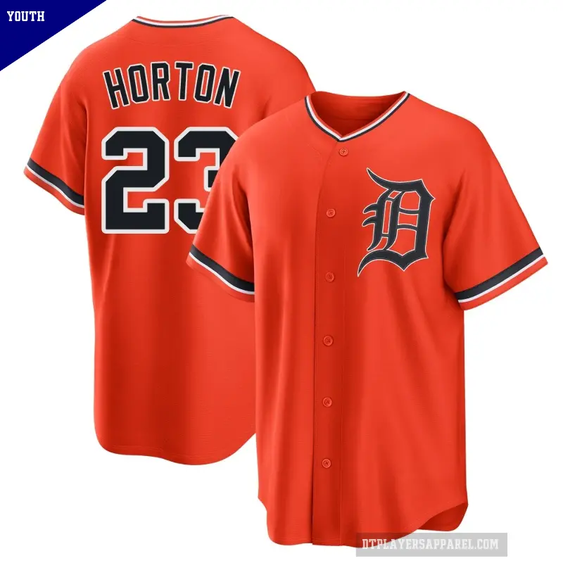 Youth No.23 Willie Horton Detroit Tigers Orange Replica Alternate Jersey