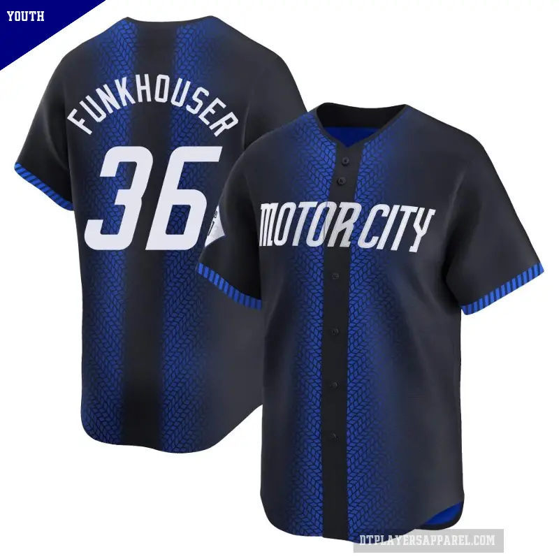 Youth No.36 Kyle Funkhouser Detroit Tigers Blue Limited 2024 City Connect Jersey