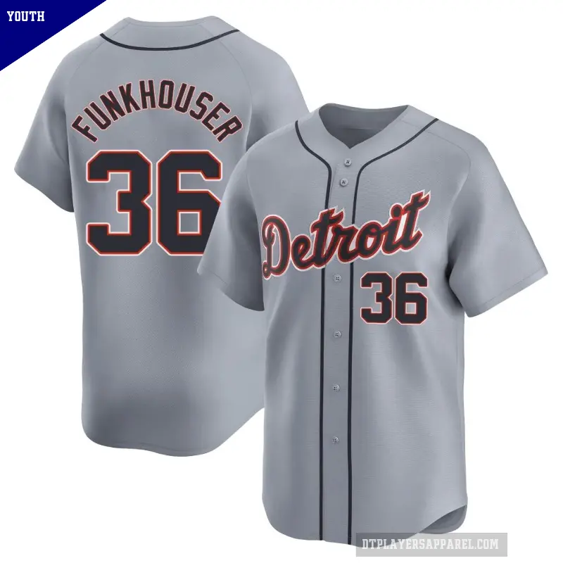 Youth No.36 Kyle Funkhouser Detroit Tigers Gray Limited Road Jersey