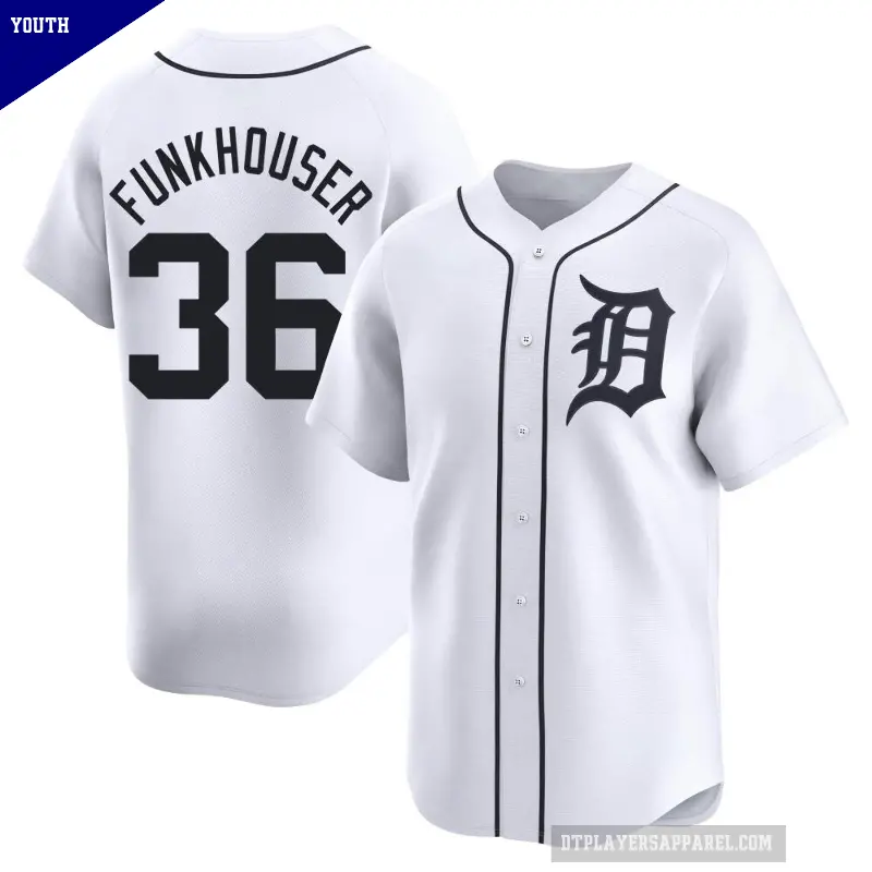 Youth No.36 Kyle Funkhouser Detroit Tigers White Limited Home Jersey