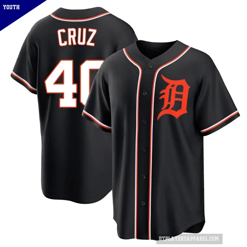 Youth No.40 Trei Cruz Detroit Tigers Black Replica Fashion Out Jersey
