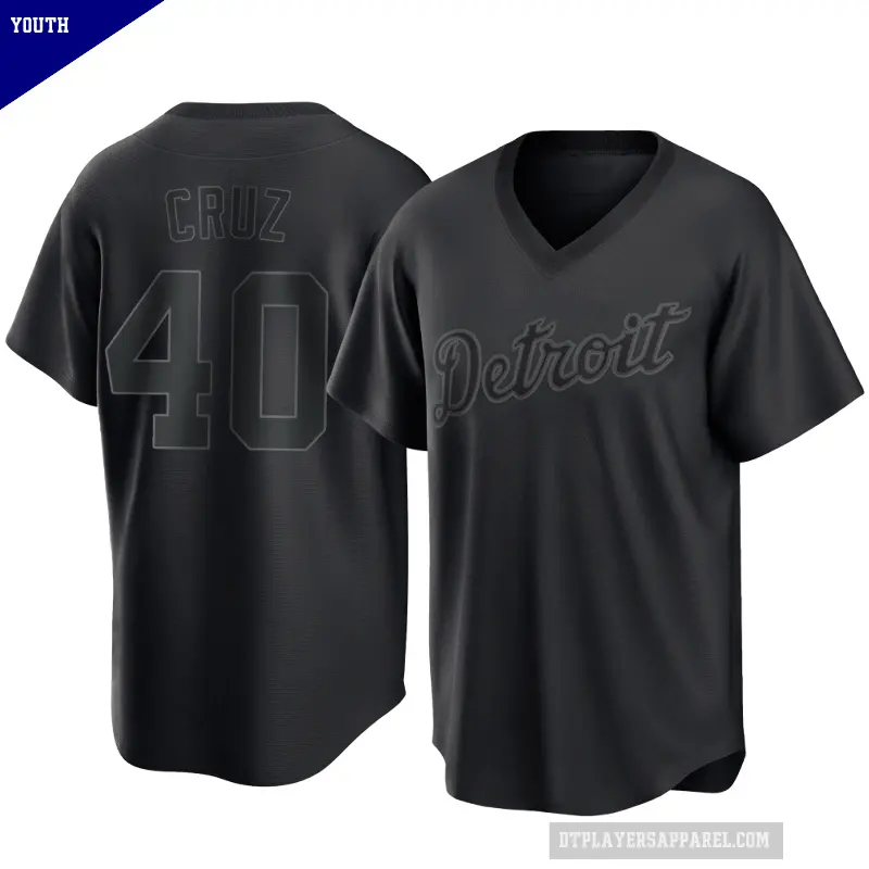 Youth No.40 Trei Cruz Detroit Tigers Black Replica Pitch Fashion Jersey