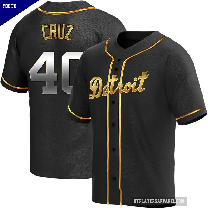 Youth No.40 Trei Cruz Detroit Tigers Gold Replica Black en Alternate Jersey