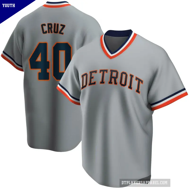 Youth No.40 Trei Cruz Detroit Tigers Gray Limited Road Cooperstown Collection Jersey