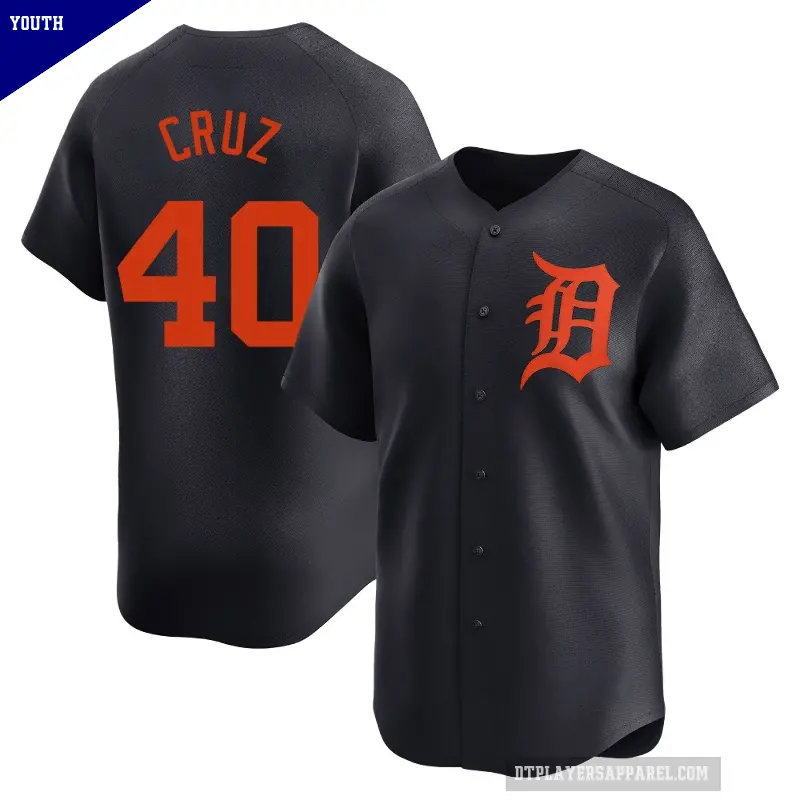 Youth No.40 Trei Cruz Detroit Tigers Navy Limited Alternate Jersey