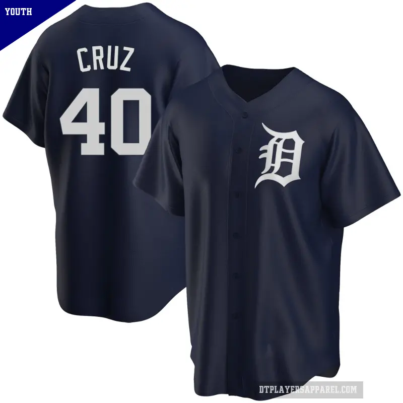 Youth No.40 Trei Cruz Detroit Tigers Navy Replica Alternate Jersey