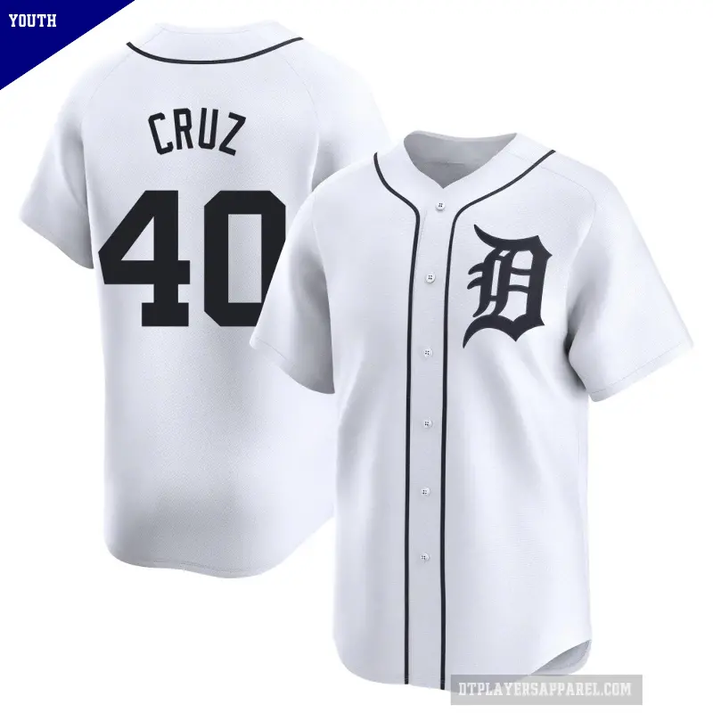 Youth No.40 Trei Cruz Detroit Tigers White Limited Home Jersey
