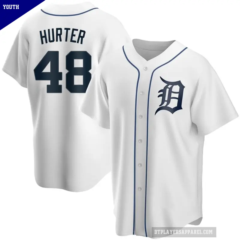 Youth No.48 Brant Hurter Detroit Tigers White Replica Home Jersey