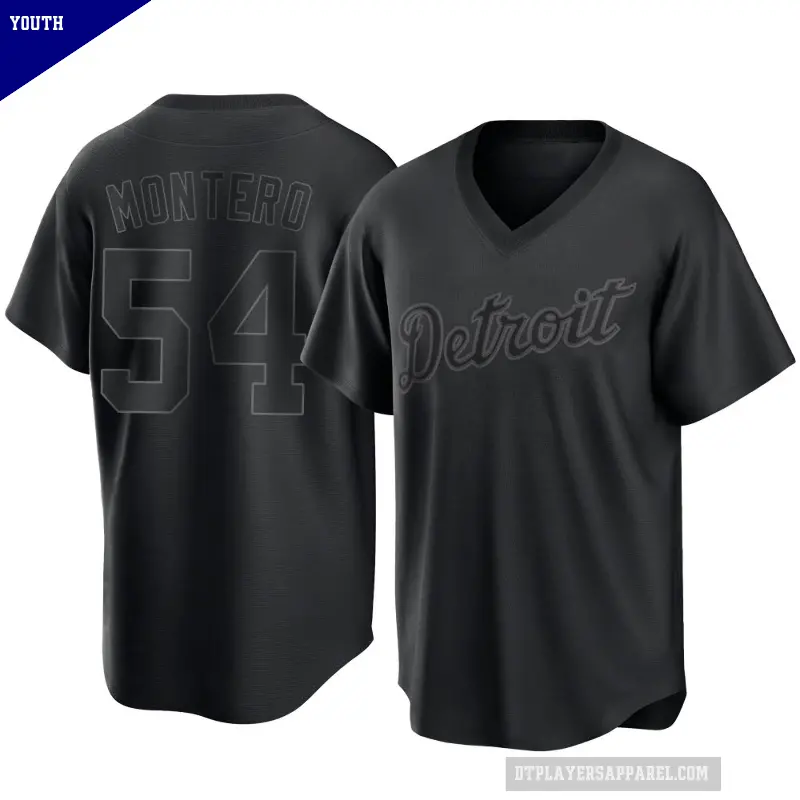 Youth No.54 Keider Montero Detroit Tigers Black Replica Pitch Fashion Jersey