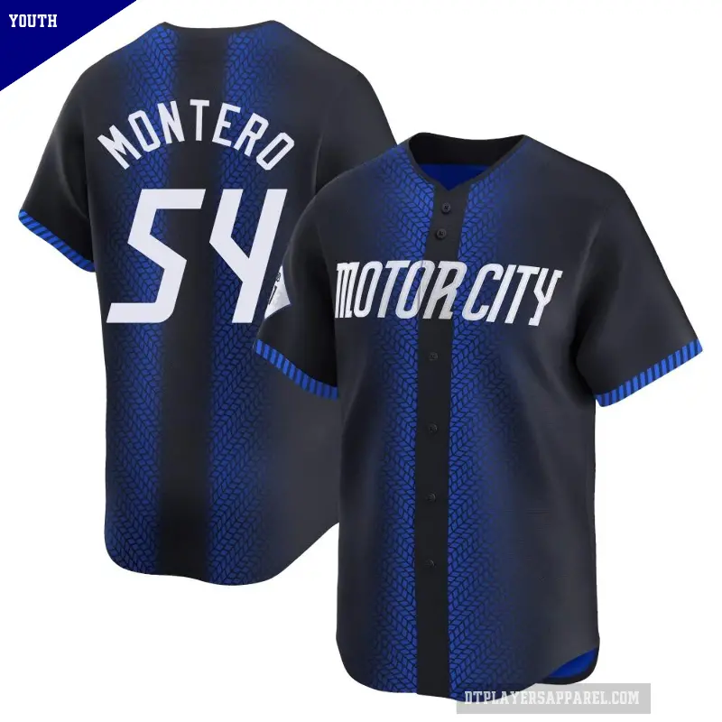 Youth No.54 Keider Montero Detroit Tigers Blue Limited 2024 City Connect Jersey