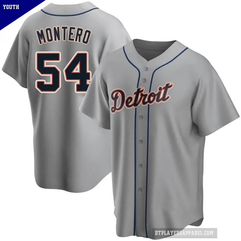 Youth No.54 Keider Montero Detroit Tigers Gray Replica Road Jersey