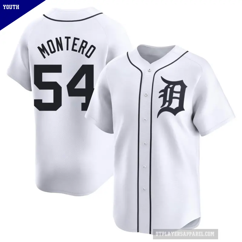 Youth No.54 Keider Montero Detroit Tigers White Limited Home Jersey
