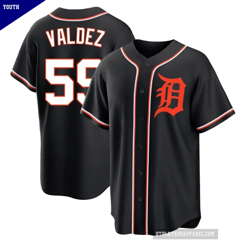 Youth No.59 Framber Valdez Detroit Tigers Black Replica Fashion Out Jersey