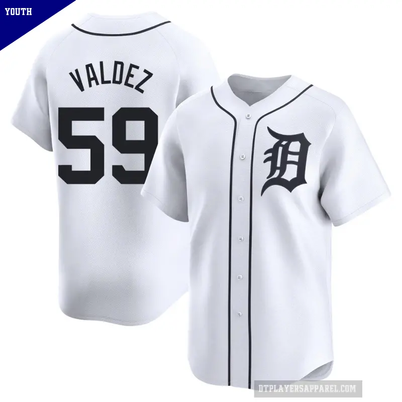 Youth No.59 Framber Valdez Detroit Tigers White Limited Home Jersey