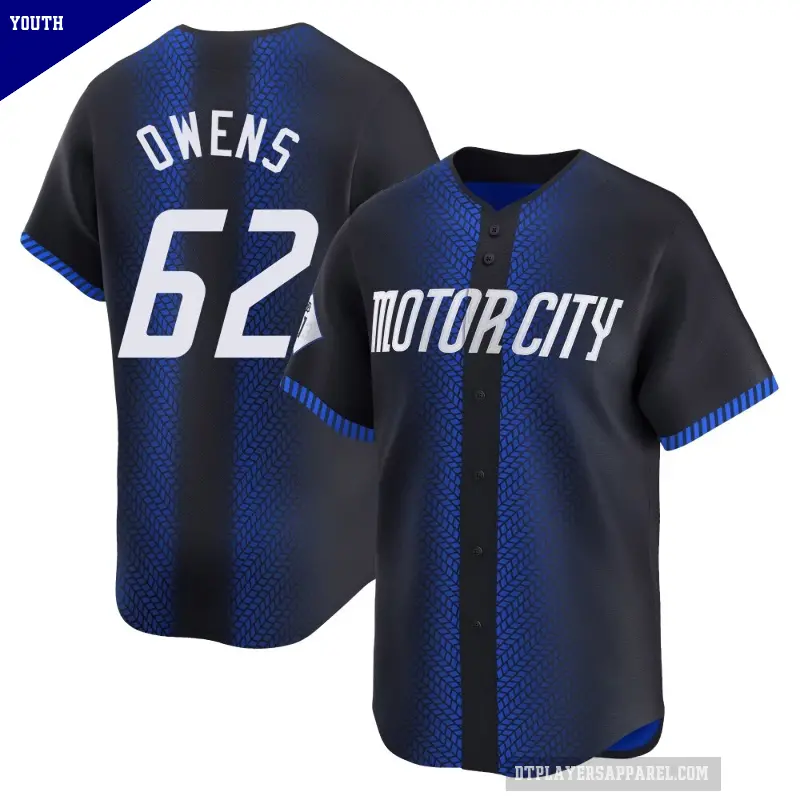 Youth No.62 Tyler Owens Detroit Tigers Blue Limited 2024 City Connect Jersey