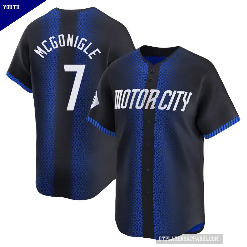 Youth No.7 Kevin McGonigle Detroit Tigers Blue Limited 2024 City Connect Jersey